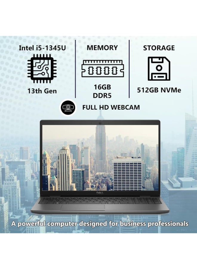 ديل لابتوب لاتيتيود 3540 بشاشة 15.6 بوصة، مع معالج إنتل كور i5-1335U/ذاكرة RAM سعة 16GB/قرص SSD سعة 512GB/رسومات إنتل إيريس XE/ويندوز 11 برو - Image 2