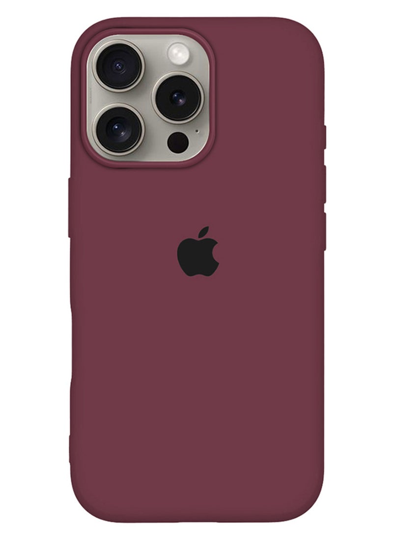 MARGOUN Case Cover for Apple iPhone 16 Pro, Slim Silicone Case, Full Covered Anti Scratch Shockproof Protective Cover Maroon - Image 1