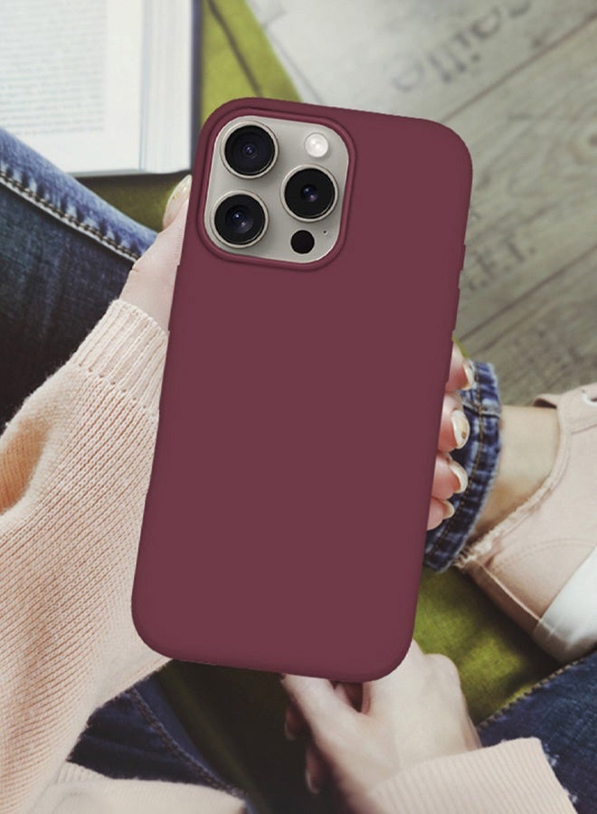 MARGOUN Case Cover for Apple iPhone 16 Pro, Slim Silicone Case, Full Covered Anti Scratch Shockproof Protective Cover Maroon - Image 4