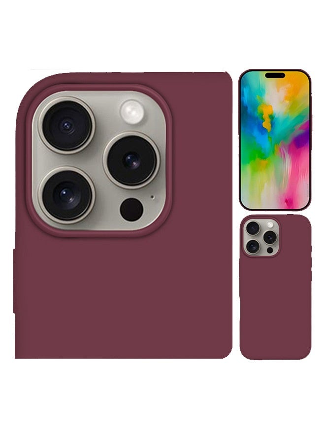 MARGOUN Case Cover for Apple iPhone 16 Pro, Slim Silicone Case, Full Covered Anti Scratch Shockproof Protective Cover Maroon - Image 5