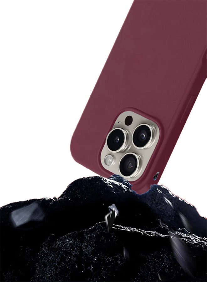 MARGOUN Case Cover for Apple iPhone 16 Pro, Slim Silicone Case, Full Covered Anti Scratch Shockproof Protective Cover Maroon - Image 4