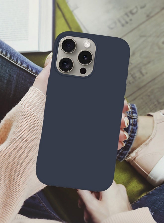 MARGOUN 2Packs Case Cover for Apple iPhone 16 Pro, Slim Silicone Case, Full Covered Anti Scratch Shockproof Protective Cover with 3D Screen Protector Deep Blue - Image 4