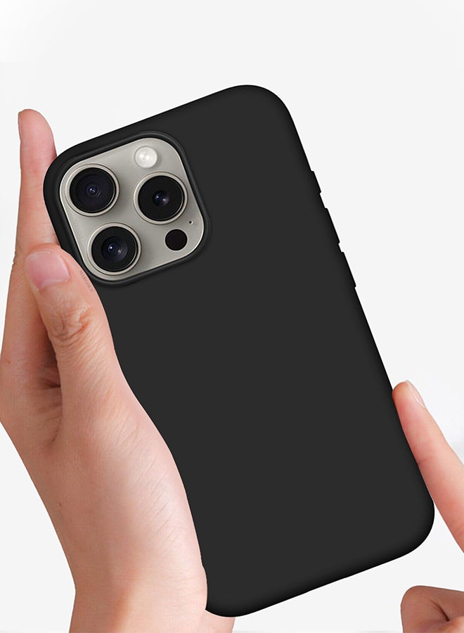 MARGOUN Silicone Case Cover for Apple iPhone 16 Pro, Liquid Gel Soft Ultra Slim Shockproof Back Case Cover Full Body Protection  - Black - Image 5