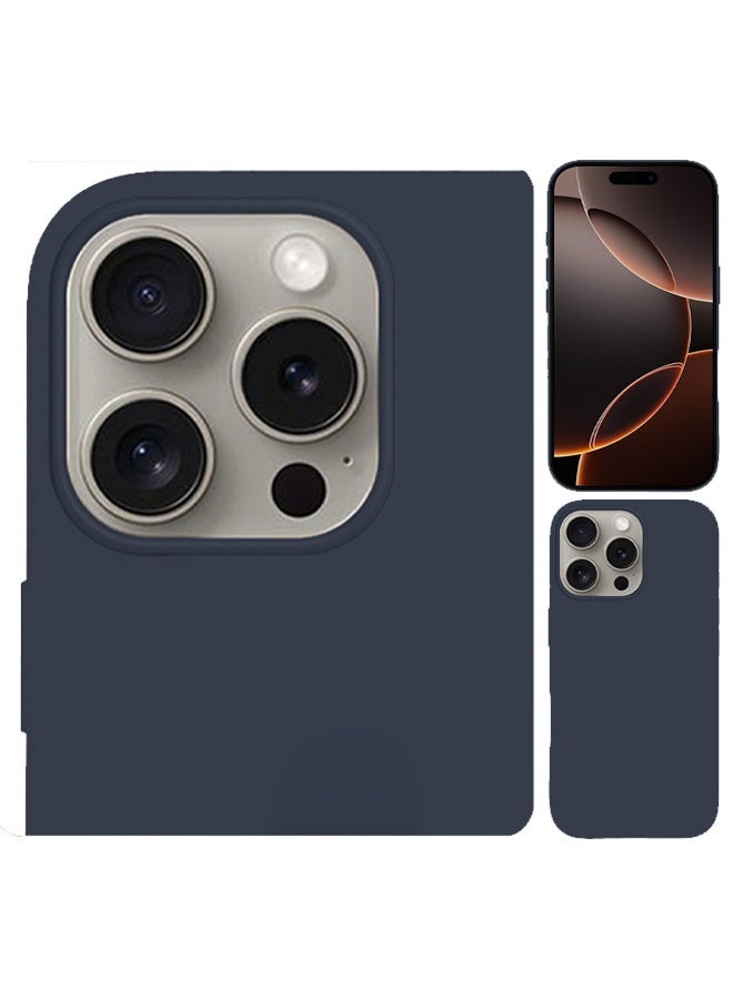 مارجون 3Packs Case and Screen Protectors for Apple iPhone 16 Pro, Slim Silicone Case, Full Covered Anti Scratch Shockproof Protective Cover Deep Blue - Image 5