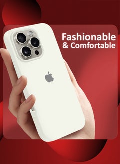 MARGOUN (for iPhone 16 Pro) Case, Slim Silicone Case, Full Covered Anti Scratch Shockproof Protective Cover White  - Image 2