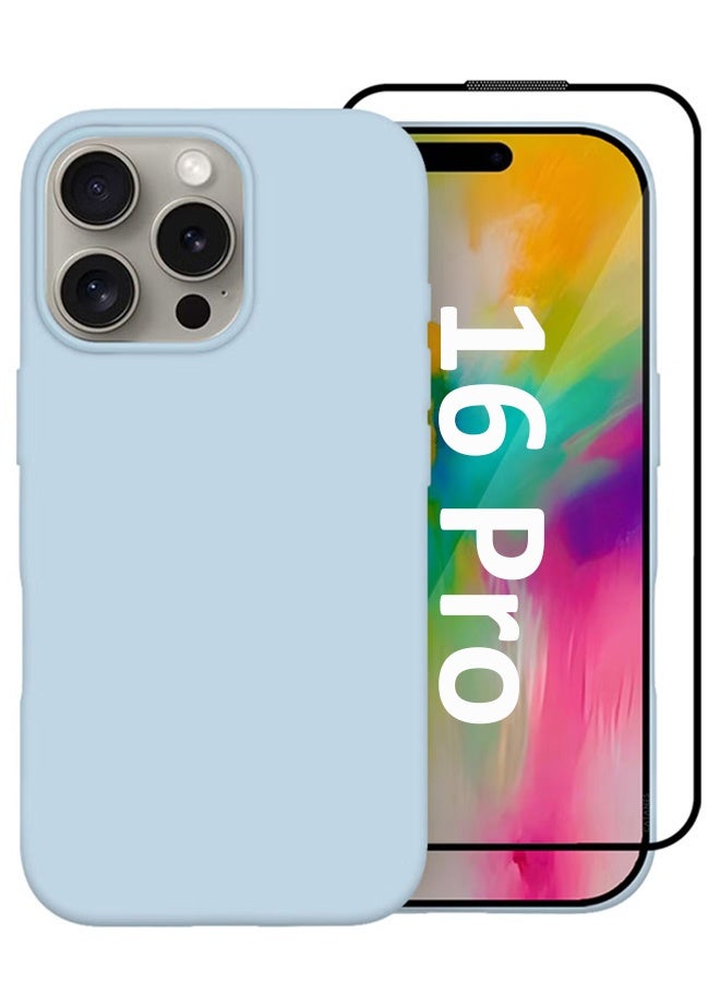 مارجون غطاء علبة 2 حزمة لجهاز آبل آيفون 16 برو، غطاء سيليكون نحيف، غطاء واقي كامل مضاد للخدش ومضاد للصدمات مع واقي شاشة ثلاثي الأبعاد - Image 1