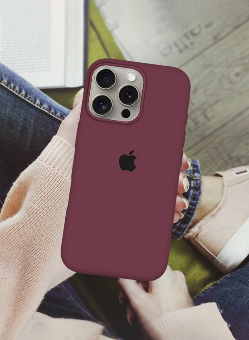 MARGOUN (for iPhone 16 Pro Max) Case, Slim Silicone Case, Full Covered Anti Scratch Shockproof Protective Cover Maroon  - Image 3