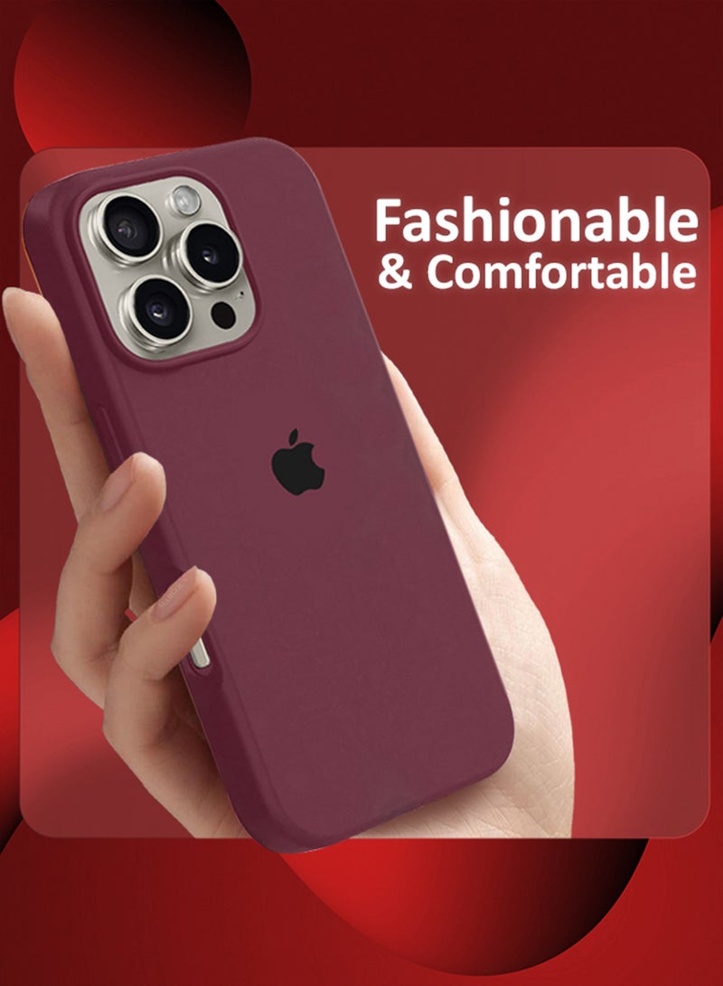 MARGOUN (for iPhone 16 Pro Max) Case, Slim Silicone Case, Full Covered Anti Scratch Shockproof Protective Cover Maroon  - Image 2