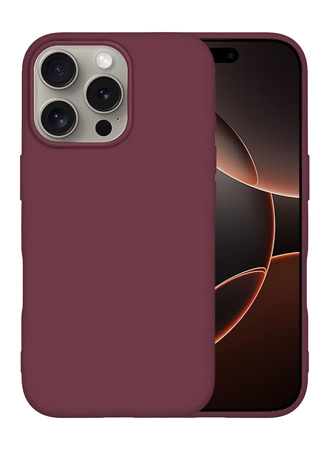 MARGOUN Silicone Case Cover for Apple iPhone 16 Pro Max, Full Body Protection, Shockproof and Anti Fall - Maroon  - Image 3