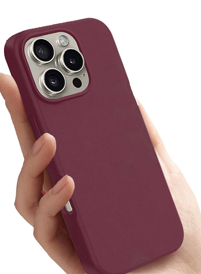 MARGOUN Silicone Case Cover for Apple iPhone 16 Pro Max, Full Body Protection, Shockproof and Anti Fall - Maroon  - Image 4