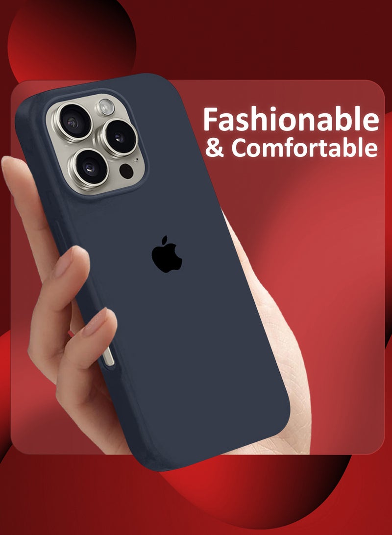 MARGOUN (for iPhone 16 Pro Max) Case, Slim Silicone Case, Full Covered Anti Scratch Shockproof Protective Cover Deep Blue  - Image 2