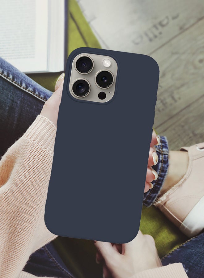 MARGOUN Case Cover for Apple iPhone 16 Pro Max, Slim Silicone Case, Full Covered Anti Scratch Shockproof Protective Cover Deep Blue - Image 3
