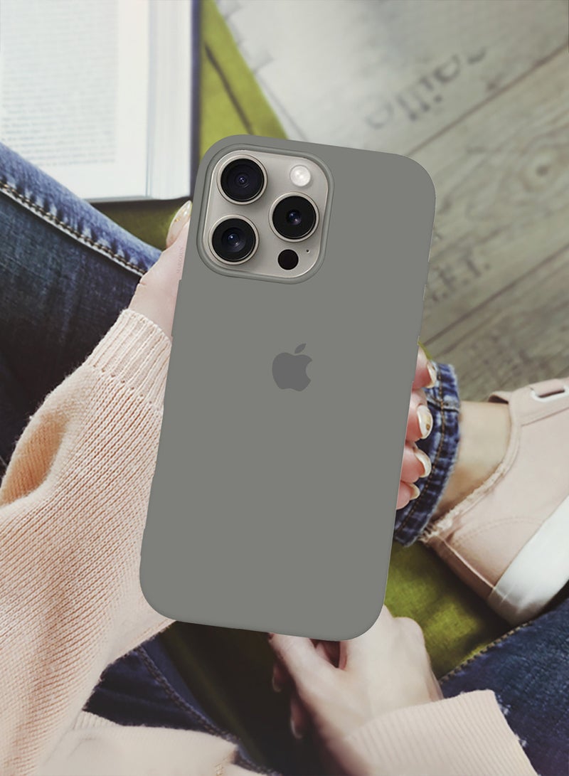 مارجون - (for iPhone 16 Pro Max) Case, Slim Silicone Case, Full Covered Anti Scratch Shockproof Protective Cover Light Grey - Image 1
