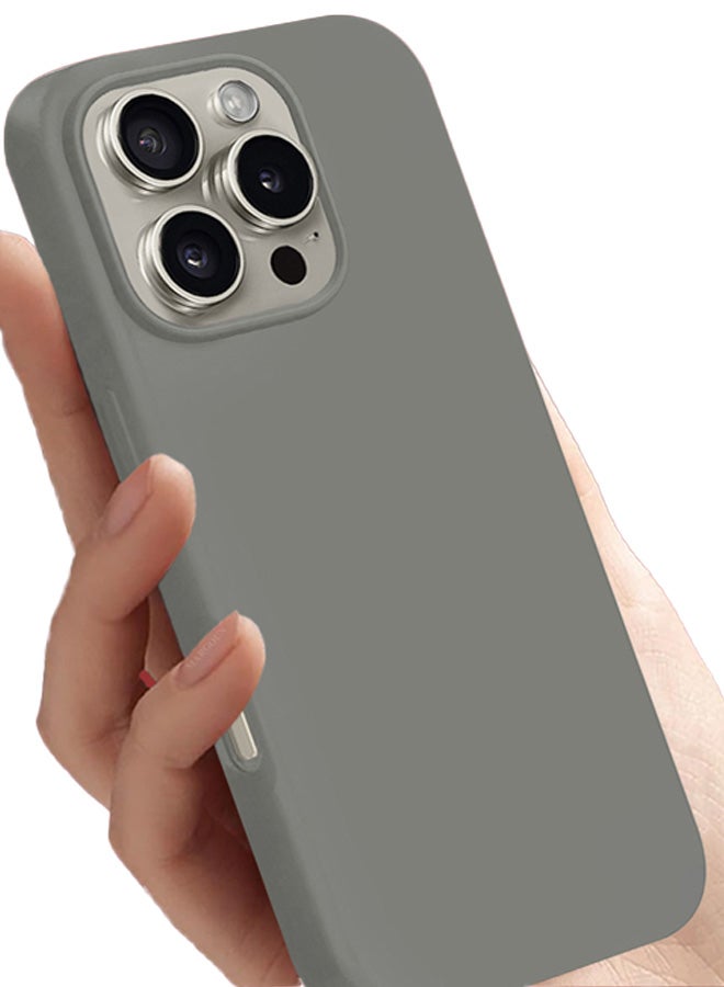 مارجون Case Cover for Apple iPhone 16 Pro Max, Slim Silicone Case, Full Covered Anti Scratch Shockproof Protective Cover Light Grey - Image 2
