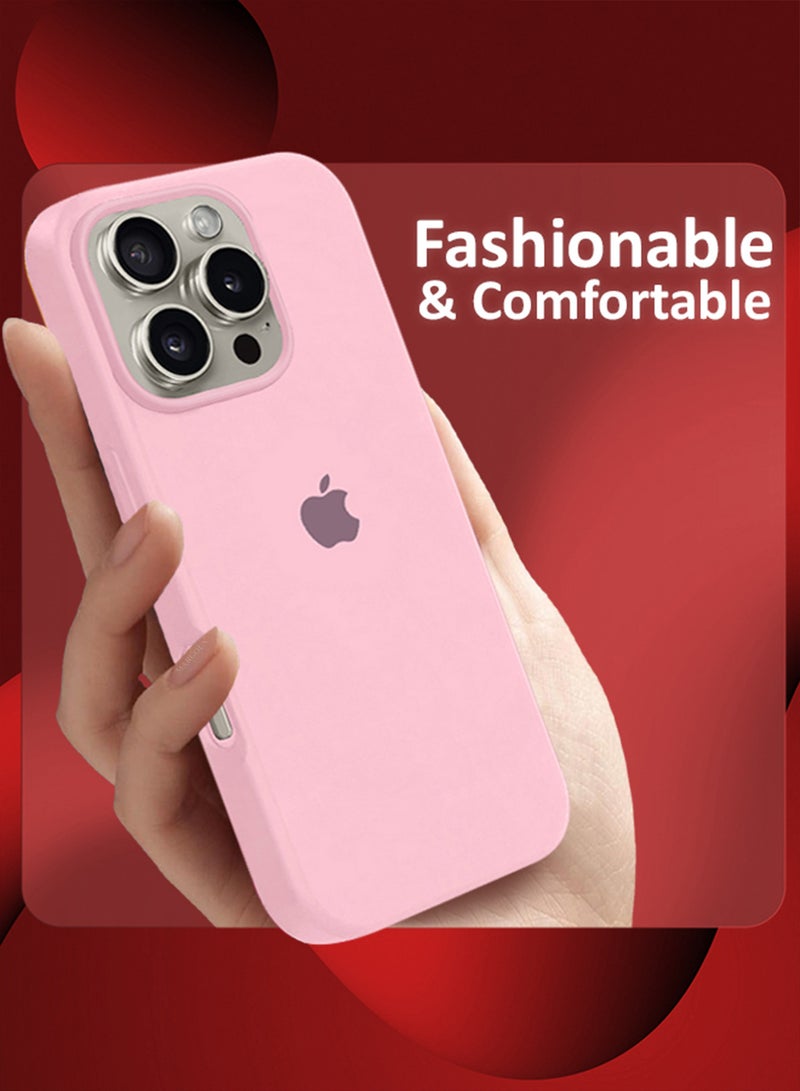 MARGOUN (for iPhone 16 Pro Max) Case, Slim Silicone Case, Full Covered Anti Scratch Shockproof Protective Cover Pink  - Image 2