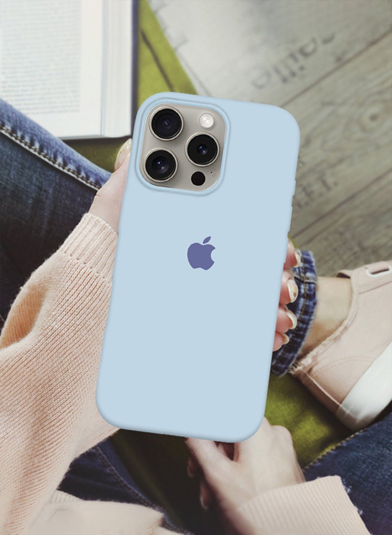 مارجون (for iPhone 16 Pro Max) Case, Slim Silicone Case, Full Covered Anti Scratch Shockproof Protective Cover Light Blue  - Image 3