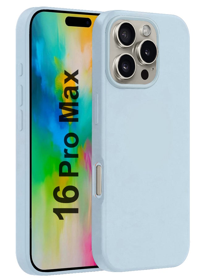 MARGOUN Silicone Case Cover for Apple iPhone 16 Pro Max, Liquid Gel Soft Ultra Slim Shockproof Back Case Cover Full Body Protection  - Light Blue - Image 1