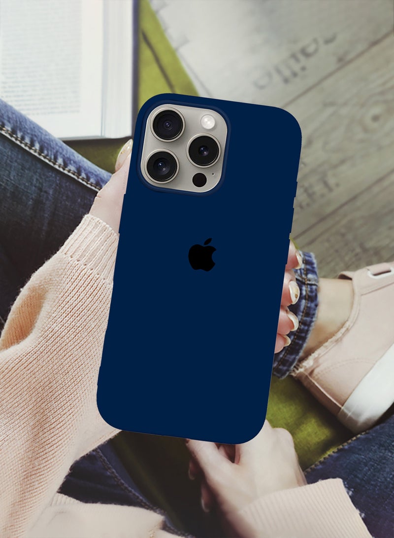 MARGOUN (for iPhone 16 Pro Max) Case, Slim Silicone Case, Full Covered Anti Scratch Shockproof Protective Cover Dark Blue  - Image 3