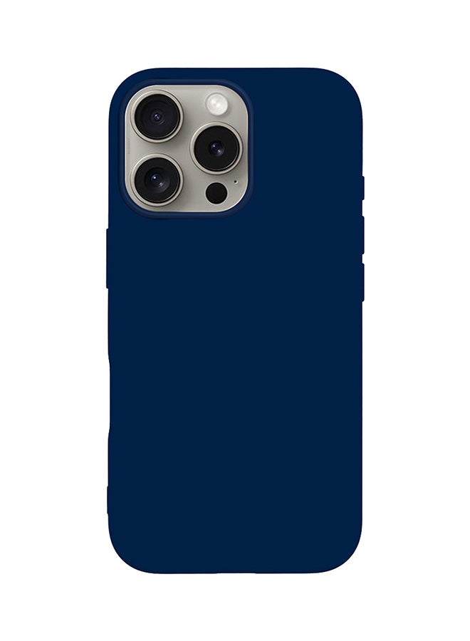 مارجون Silicone Case Cover For Apple iPhone 16 Pro Max, Full Body Protection, Shockproof And Anti Fall - Dark Blue - Image 1