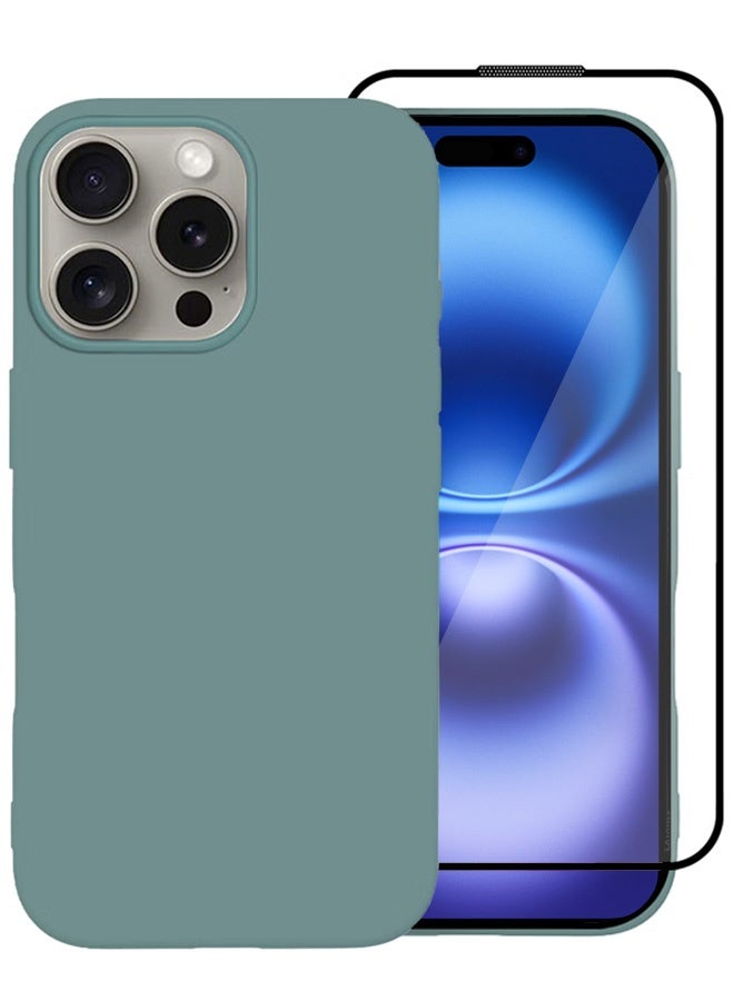 MARGOUN 2Packs Case and Screen Protector for Apple iPhone 16 Pro Max, Slim Silicone Case, Full Covered Anti Scratch Shockproof Protective Cover Cactus Green - Image 3