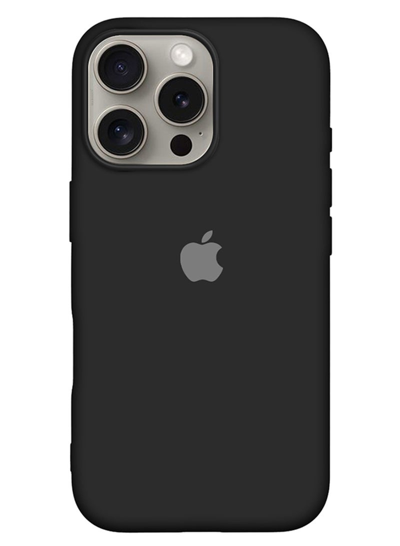مارجون - (for iPhone 16 Pro Max) Case, Slim Silicone Case, Full Covered Anti Scratch Shockproof Protective Cover Black - Image 1