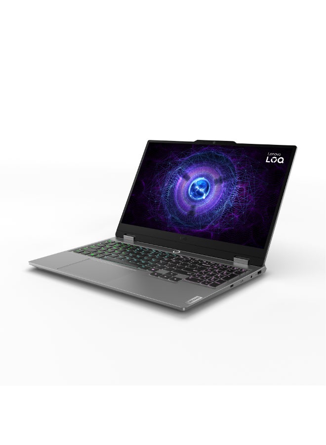 Lenovo - LOQ 3 15IAX9 Laptop With 15.6-Inch FHD Display, Core i5-12450HX Processor/12GB RAM/512GB SSD/6GB Nvidia Geforce RTX 3050 Graphics Card/Windows 11 English/Arabic Luna Grey - Image 1