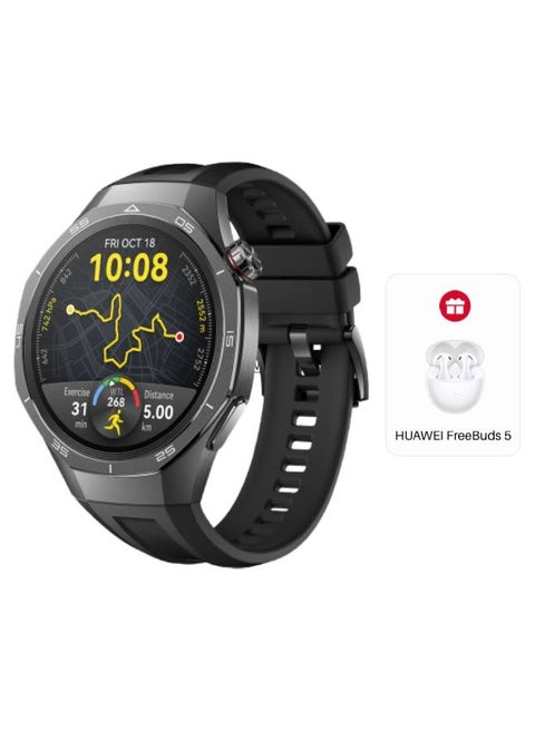 WATCH GT5 Pro 46mm Smartwatch, Sharp-Edged Design, up to 14 Days Battery Life, Pro-level Sports Watch, Health Tracking, Compatible with iOS and Android (With Freebuds 5) Black