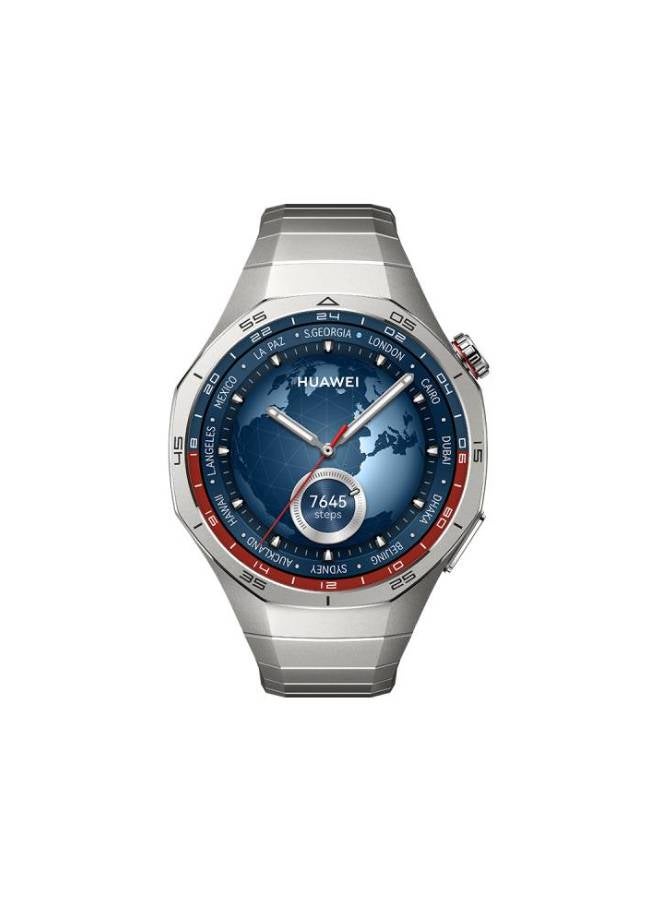 HUAWEI - WATCH GT5 Pro 46mm Smartwatch, Sharp-Edged Design, up to 14 Days Battery Life, Pro-level Sports Watch, Health Tracking, Compatible with iOS and Android (With Freebuds 5) Titanium - Image 1
