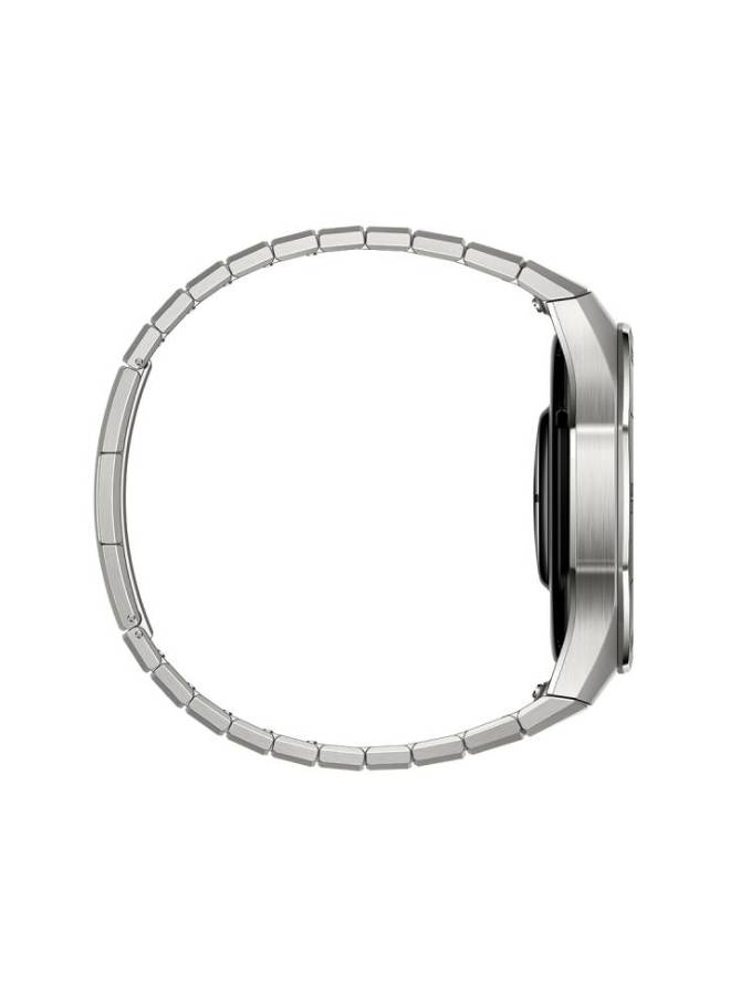 HUAWEI - WATCH GT5 Pro 46mm Smartwatch, Sharp-Edged Design, up to 14 Days Battery Life, Pro-level Sports Watch, Health Tracking, Compatible with iOS and Android (With Freebuds 5) Titanium - Image 1
