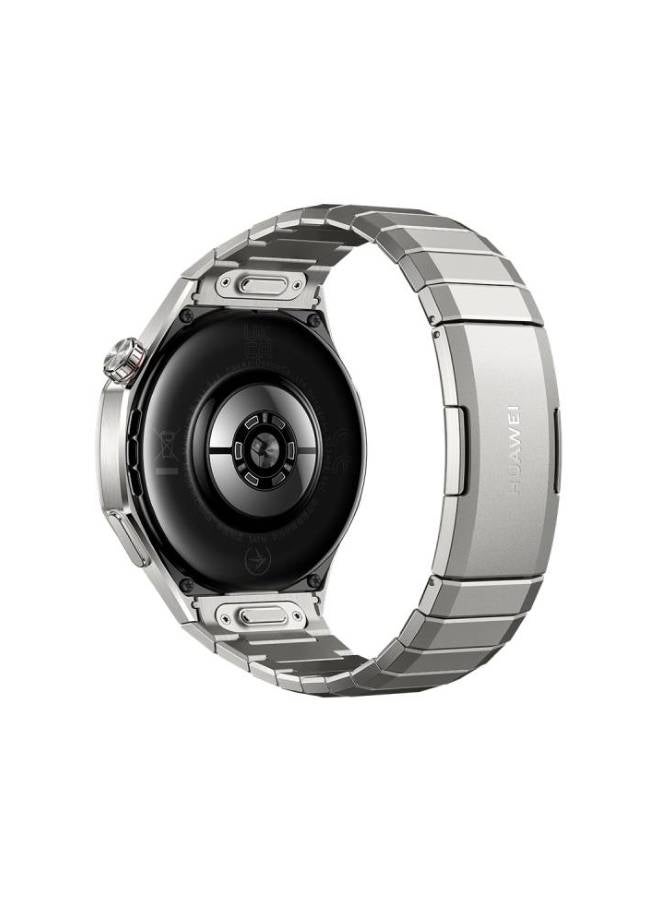HUAWEI - WATCH GT5 Pro 46mm Smartwatch, Sharp-Edged Design, up to 14 Days Battery Life, Pro-level Sports Watch, Health Tracking, Compatible with iOS and Android (With Freebuds 5) Titanium - Image 1