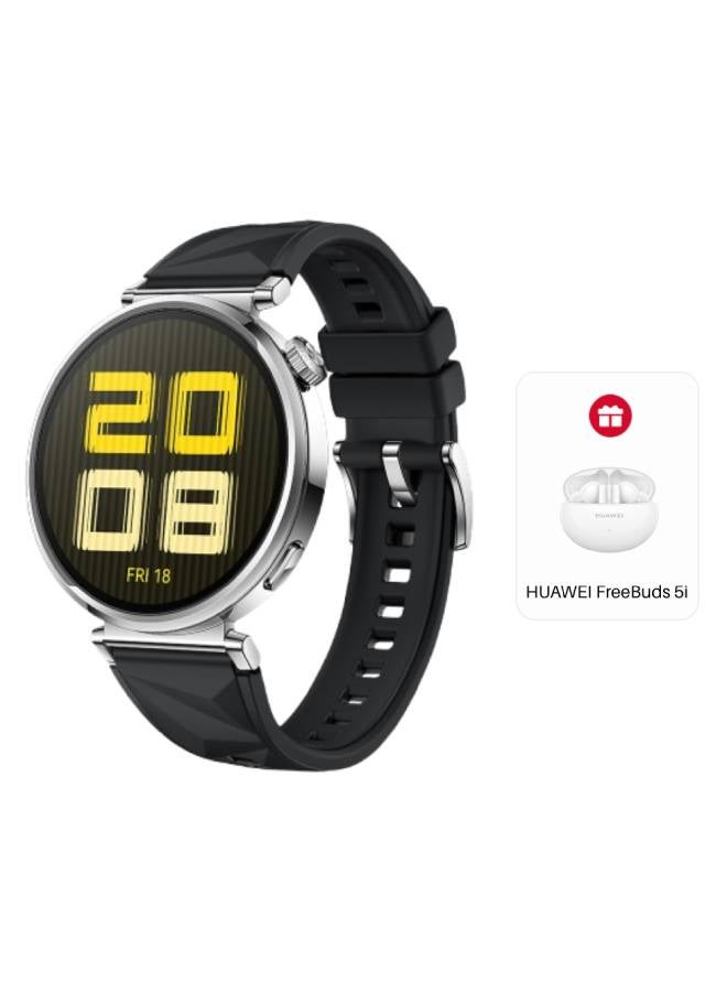 WATCH GT5 41mm Smartwatch, up to 7 Days Battery Life, All-new Running and Cycling Sports SmartWatch, Sharp-Edged Design Watch, Health Tracking, Compatible with iOS and Android (With Freebuds 5i) Black 