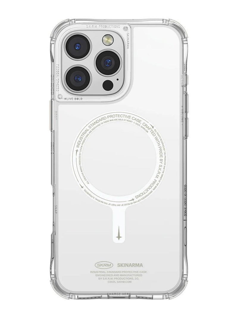 Skinarma Saido NiteGlow Mag-Charge Designed With Reinforced Corner Impact Bumpers Night Glow with Photoluminescent Glow in Dark Details compatible with iPhone 16 Pro - Green  - Image 3