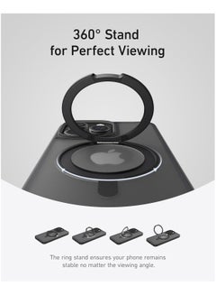 Anker Magnetic Phone Case for iPhone 15 Pro Case Cover, Anti-Slip and Drop-Proof Protective Cover with 360° Ring Stand, iPhone Case Compatible with MagSafe, Exclusively Designed for iPhone 15 Pro Black  - Image 2