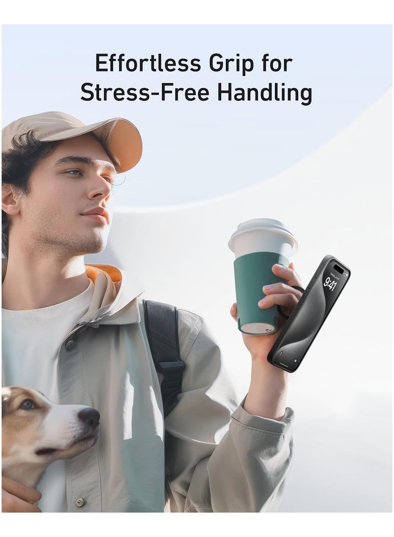 آنكر Magnetic Phone Case for iPhone 15 Pro Case Cover, Anti-Slip and Drop-Proof Protective Cover with 360° Ring Stand, iPhone Case Compatible with MagSafe, Exclusively Designed for iPhone 15 Pro Black  - Image 4