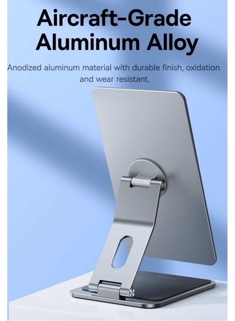 Baseus MagStable Foldable Magnetic iPad Stand - 360° Rotatable Adjustable Stand for iPad Pro 12.9 & iPad 10.9 Inch - Multi-Angle Desk Holder with Strong Magnet for iPad Pro 11 Inch 3rd/4th/5th Gen - Portable, Versatile, Sturdy, Ideal for Home, Office, and On-the-Go Use Grey - Image 5