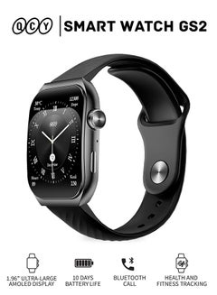 Smart Sports Watch GS2 With 1.96 AMOLED Screen Display, 100 Plus Watch Faces, Call and Playback Via Bluetooth, Health and Sports Tracking - Black