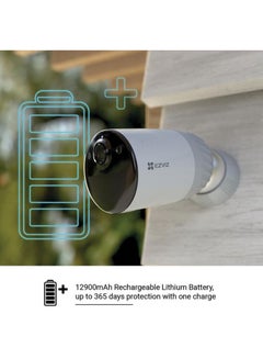 EZVIZ BC1 Add on 2MP Supplementary Battery Camera For BC1 Kit, Only Works With The Base Station, White  - Image 2