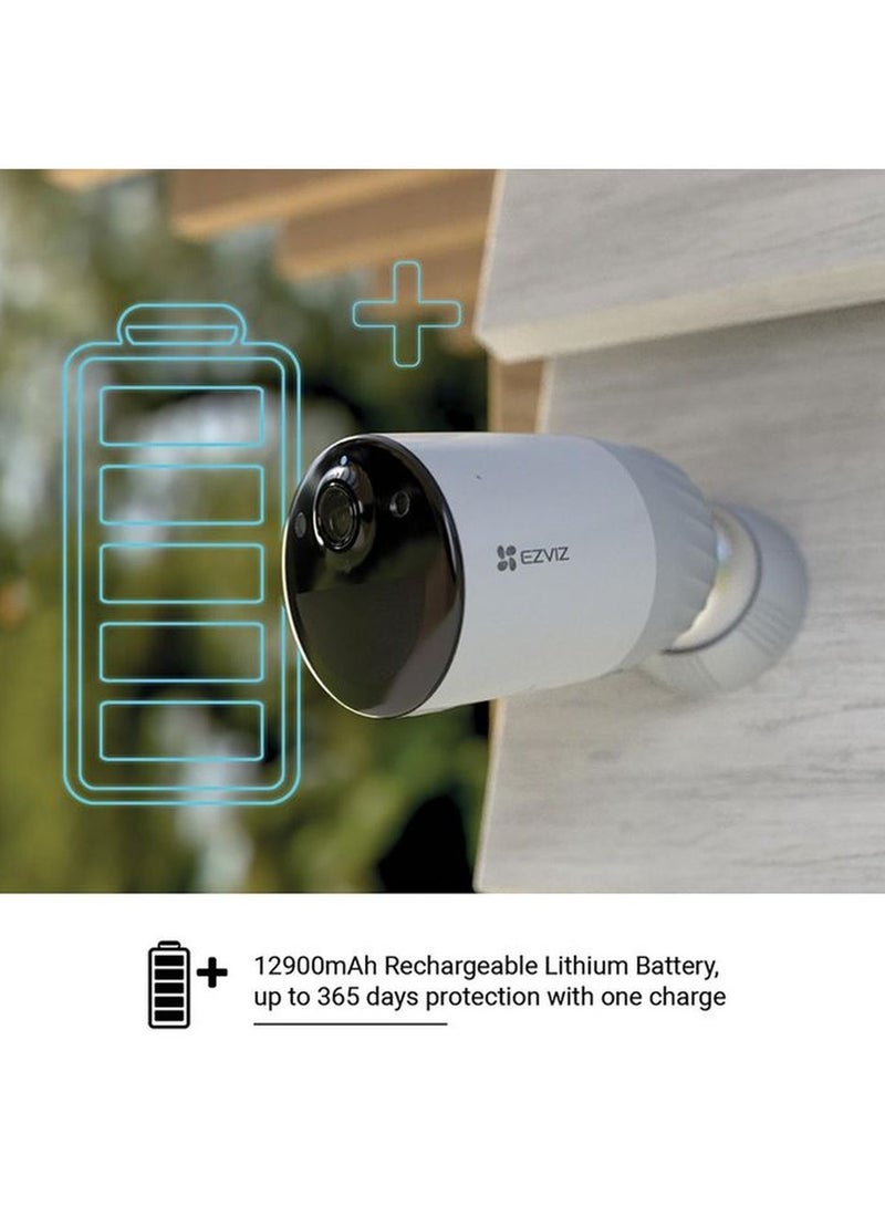 EZVIZ - BC1 Add on 2MP Supplementary Battery Camera For BC1 Kit, Only Works With The Base Station, White - Image 1