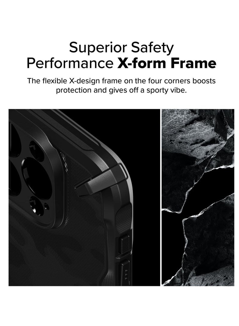 Ringke Fusion-X [Precise Cutouts for Camera Lenses] Compatible with iPhone 16 Pro Case, Augmented Bumper Military Design Shockproof Protective Cover Designed for iPhone 16 Pro Case Camo Black - Image 3