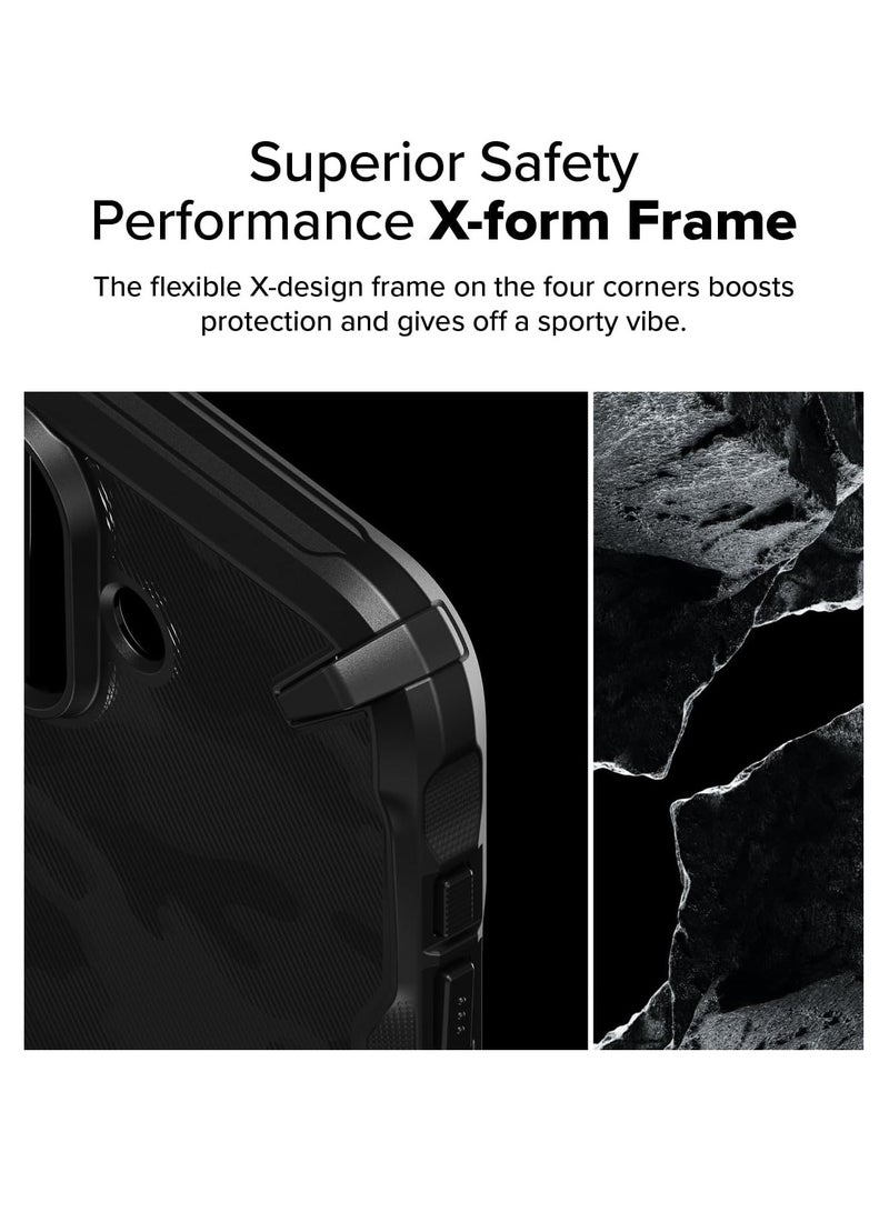 Ringke - Fusion-X [Precise Cutouts for Camera Lenses] Compatible with iPhone 16 Plus Case, Augmented Bumper Military Design Shockproof Protective Cover Designed for iPhone 16 Plus Case - Camo Black - Image 1
