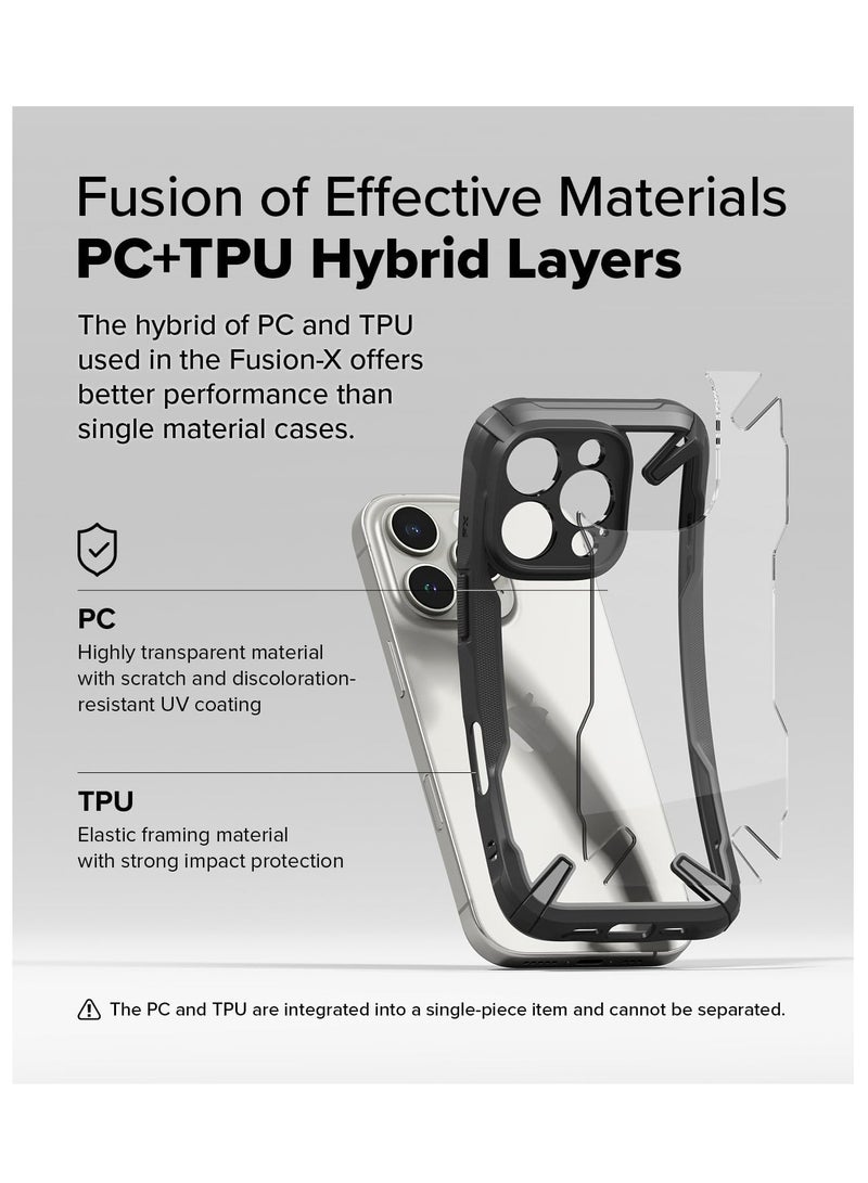 Ringke - Fusion-X [Precise Cutouts for Camera Lenses] Compatible with iPhone 16 Pro Max Case, Augmented Bumper Heavy Duty Shockproof Protective Cover Designed for iPhone 16 Promax Case Black - Image 1