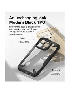 Ringke Fusion-X [Precise Cutouts for Camera Lenses] Compatible with iPhone 16 Pro Max Case, Augmented Bumper Heavy Duty Shockproof Protective Cover Designed for iPhone 16 Promax Case Black  - Image 4