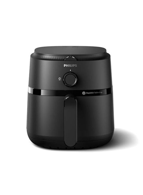 قلاية هوائية NA120/00، تستخدم دهون أقل بنسبة تصل إلى 90%، بقدرة 1500 واط، سعة 4.2 لتر، بتقنية الهواء السريع (أسود)، كبيرة 4.2 لتر، 1500 واط 4.2 L 1500 W NA120/00 اسود