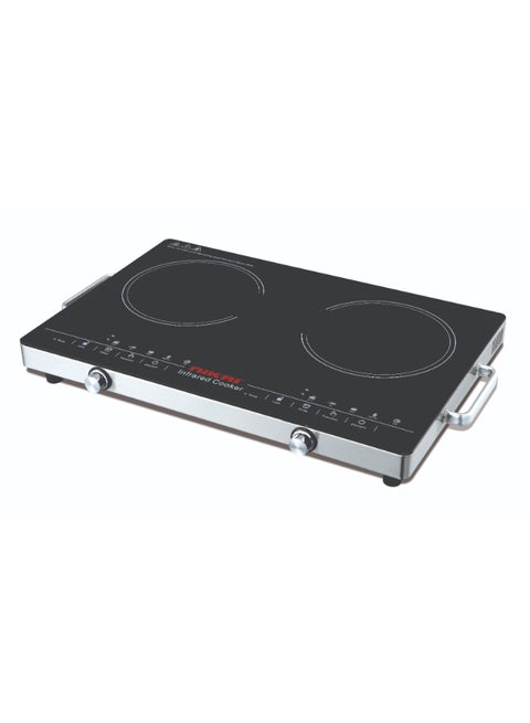Double Burner Infrared Cooker with Touch Control, Overheat Protection, LED Display, 6 Preset Cooking Options, Timer, 2000W - NIC303A NIC303A Silver