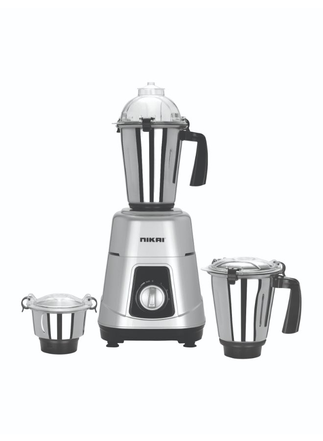 NIKAI 3-in-1 Blender – 900W Heavy Duty Motor, 1.5L, 1L & 400ml Stainless Steel Jars, 3 Speeds with Pulse, Durable ABS Body, Made in India - NB984A 1.5 L 900 kW NB984A Silver 