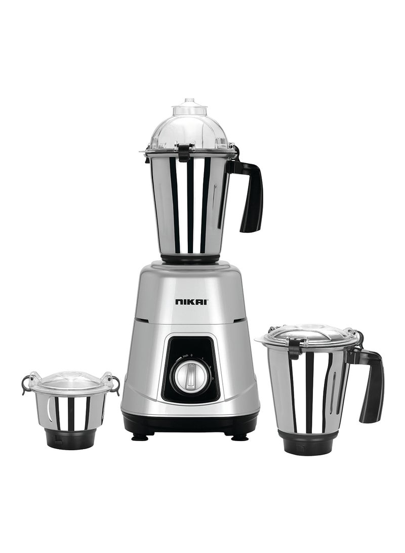 NIKAI 3-in-1 Blender – 900W Heavy Duty Motor, 1.5L, 1L & 400ml Stainless Steel Jars, 3 Speeds with Pulse, Durable ABS Body, Made in India - NB984A 1.5 L 900 kW NB984A Silver 