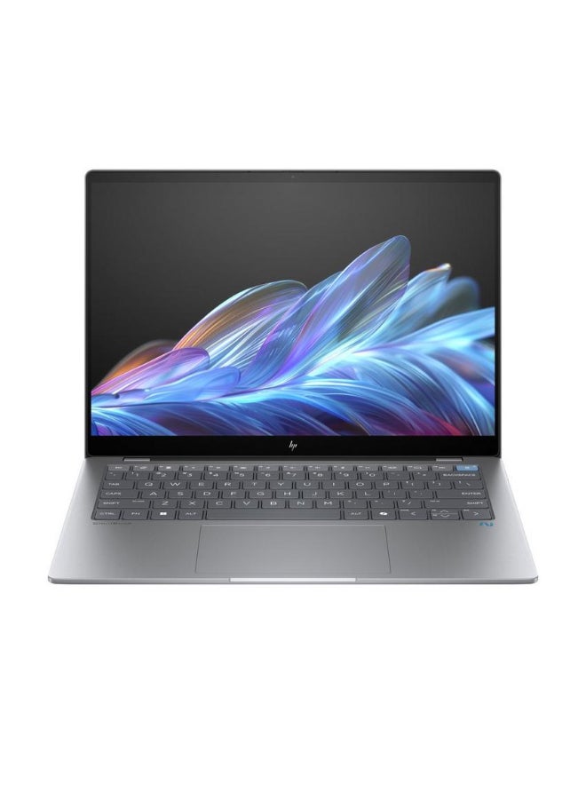 إتش بي - كمبيوتر محمول OmniBook X 14-fe0003nx بشاشة مقاس 14 بوصة ومعالج Qualcomm Snapdragon X Elite وذاكرة وصول عشوائي 16 جيجابايت ومحرك أقراص SSD سعة 512 جيجابايت ورسومات مدمجة ونظام تشغيل Windows 11 - Image 1