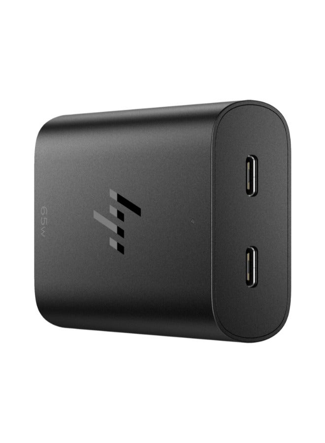 HP 65W GaN USB-C Laptop Charger - 600Q8AA#ABU | Black  - Image 5