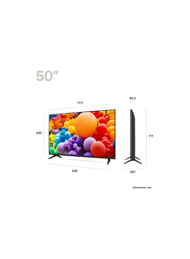 LG - LG 50" 4K LED WebOS24 HDR 10 Smart TV HLG AI Sound Pro AI Sound Pro (Virtual 9.1.2 Up-mix) Magic Remote included UT73 series 50UT73006LA  2 Years Warranty (2024 Model - KSA Version) 50UT73006LA Black - Image 1