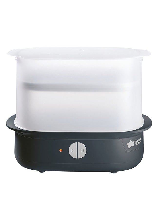 tommee tippee Advanced Steam Electric Steriliser For Baby Bottles, Kills Viruses And 99.9% Of Bacteria, 5-Minute Sterilisation Cycle, Black  - Image 2